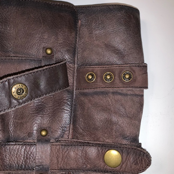 Two Lips Leather Riding Boots With Straps - Picture 5 of 8